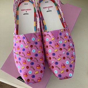 Toms Pink Candy Land Confections Alpargata Slip In Shoes Size Womens 9.5